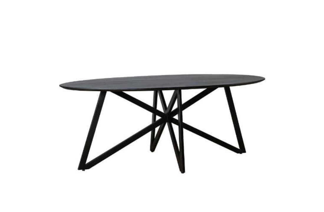 Ovale eettafel Oslo Black Acasia Web Leg 200cm