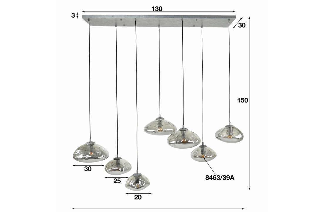 Hanglamp cloud - Oud zilver |7L