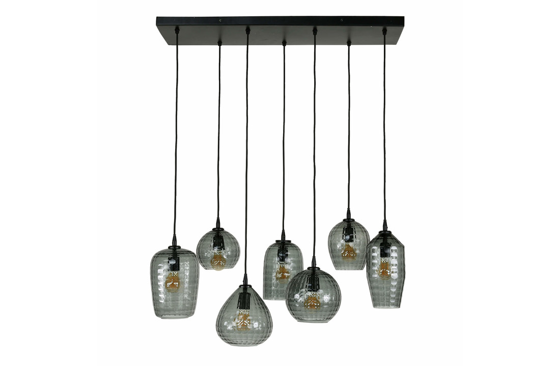 Hanglamp hexagon mix - Smoke grey glas |7L