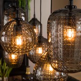 Hanglamp hexagon mix - Smoke grey glas |7L