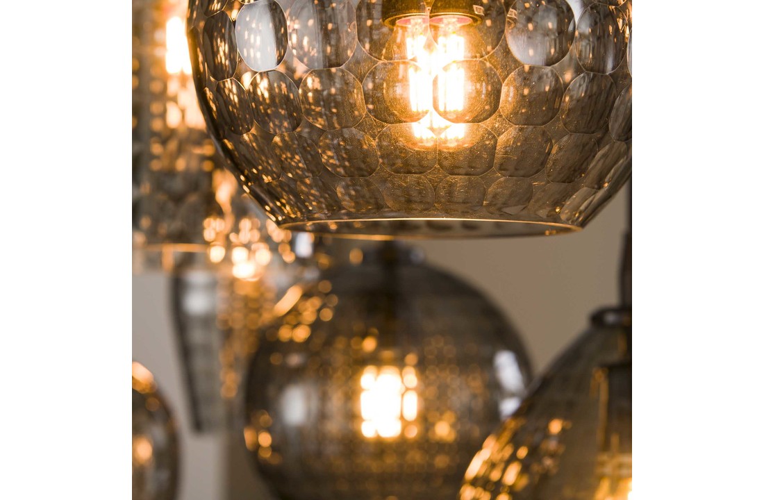 Hanglamp hexagon mix - Smoke grey glas |7L