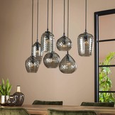Hanglamp hexagon mix - Smoke grey glas |7L
