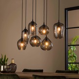 Hanglamp hexagon mix - Smoke grey glas |7L