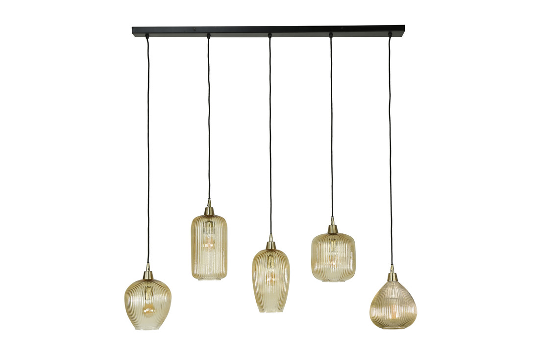 Hanglamp stripe glass mix - Amberkleur| 5L