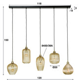Hanglamp stripe glass mix - Amberkleur| 5L