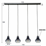 Hanglamp kegel glass - Grijs | 4L