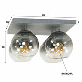 Plafondlamp shaded - Oud zilver | 4L