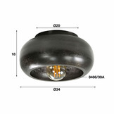 Plafondlamp sky - Zwart nikkel | Ø34