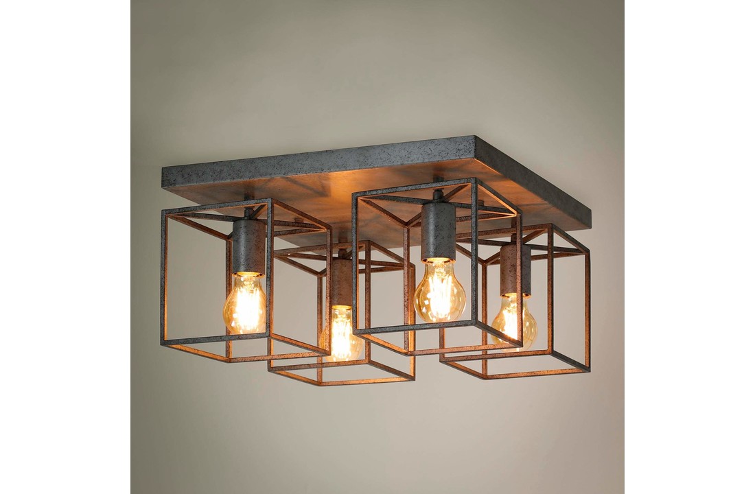 Plafondlamp cubic - Oud zilver |4L