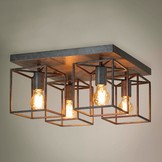 Plafondlamp cubic - Oud zilver |4L