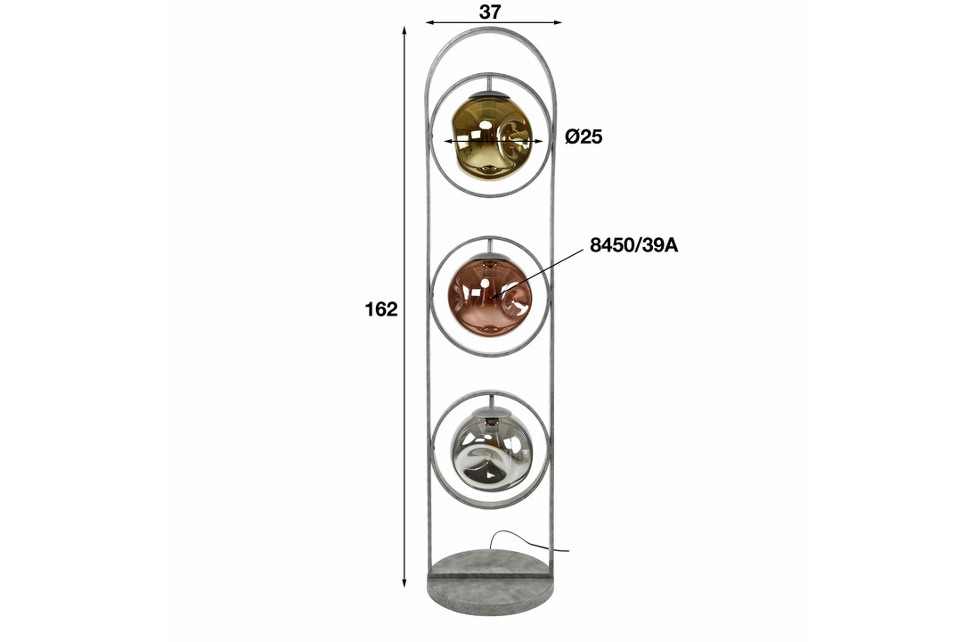 Vloerlamp stellar - Oud zilver | 3L