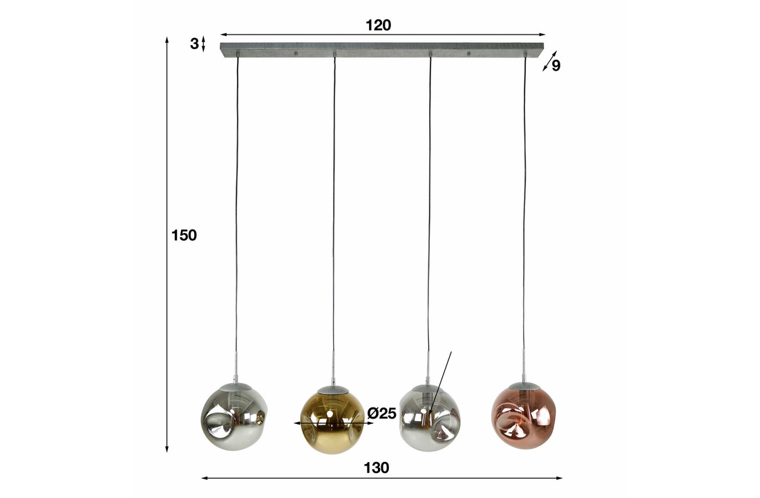 Hanglamp stellar - Oud zilver | 4L