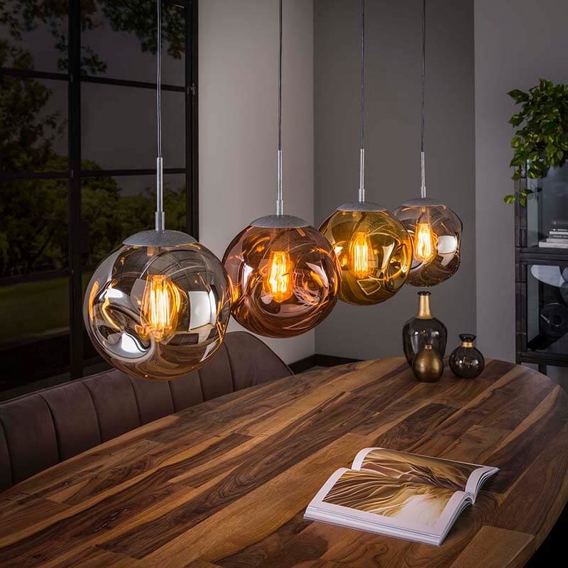 bijl Nageslacht zonsondergang Hanglamp stellar - Oud zilver | 4L - Max Wonen