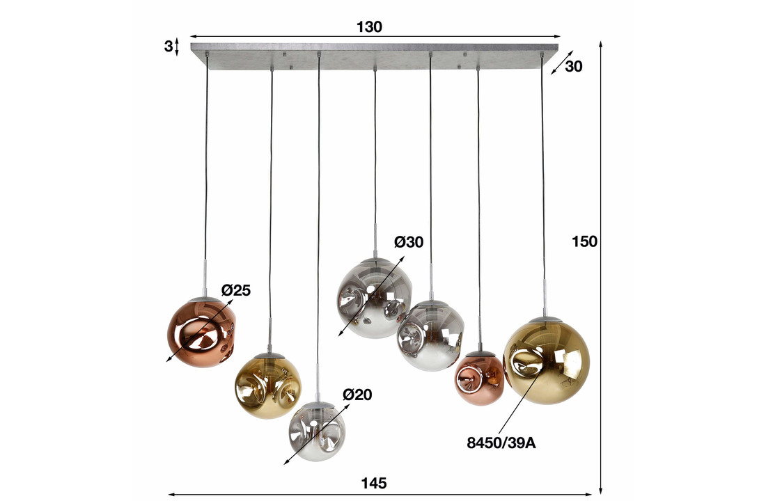 Hanglamp stellar - Oud zilver |7L