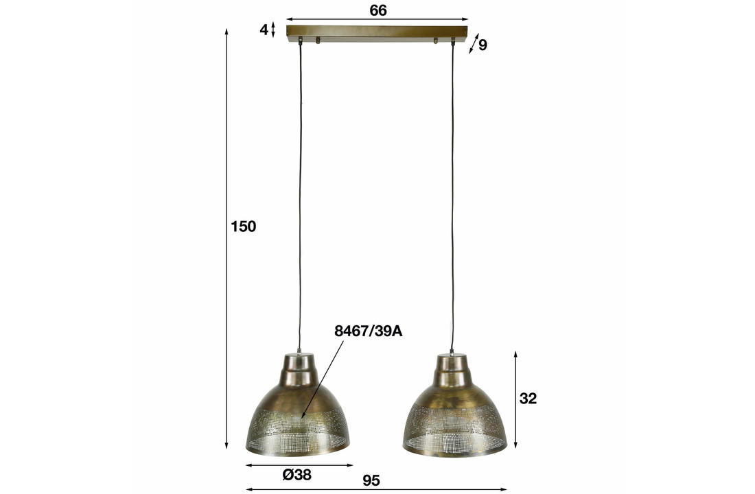 Hanglamp screen - Brons antiek |2L Ø38