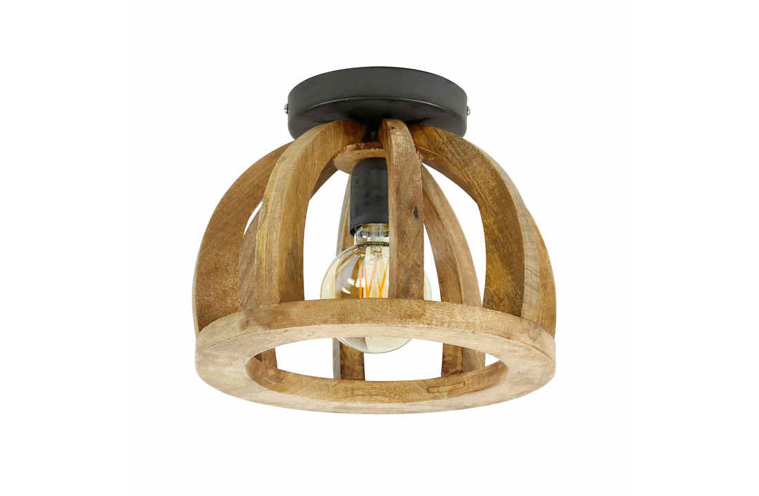 Plafondlamp gebogen mango houten spijl |1L