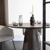 Eettafel Aron rond 130 - bruin