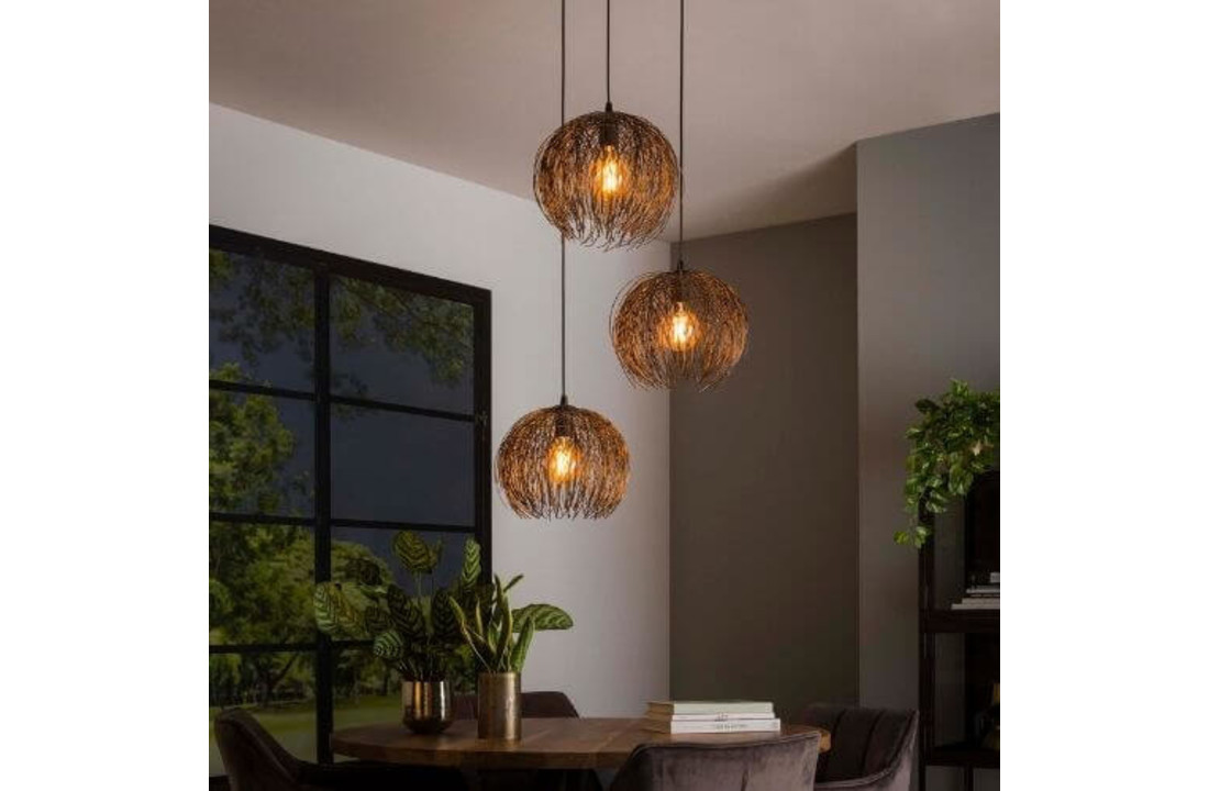 Hanglamp beach getrapt | Zwart bruin | 3L