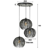 Hanglamp beach getrapt | Zwart bruin | 3L