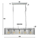 Hanglamp trax | Oud zilver | 120cm