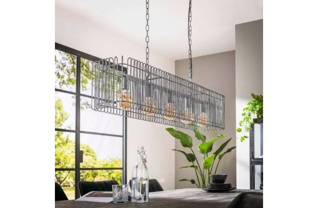 Hanglamp trax | Oud zilver | 120cm