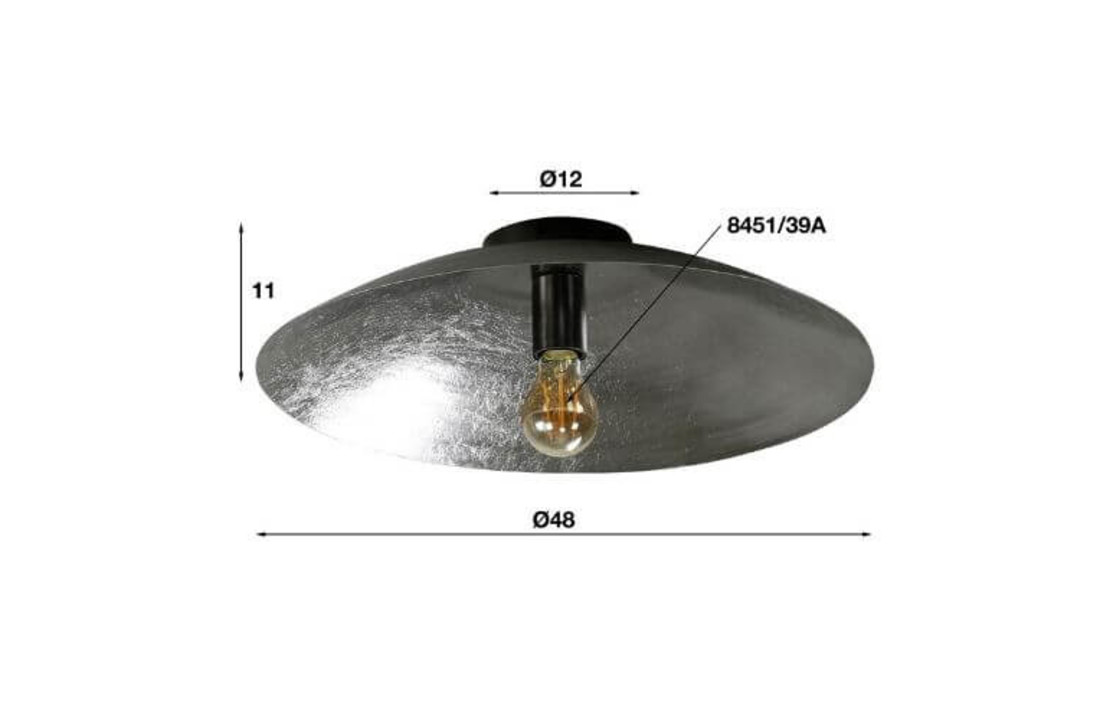 Plafondlamp shield| Zwart nikkel | Ø50