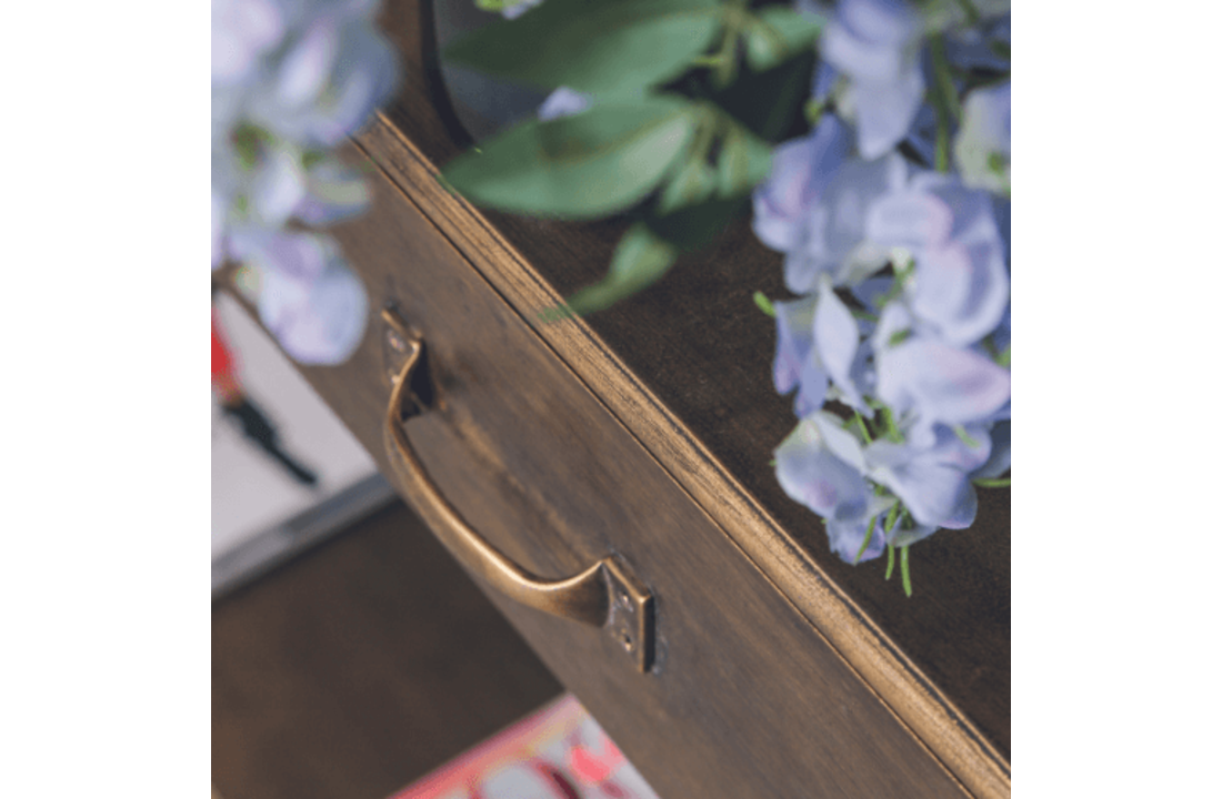 PTMD Metalen sidetable open | 2 lades | Goud