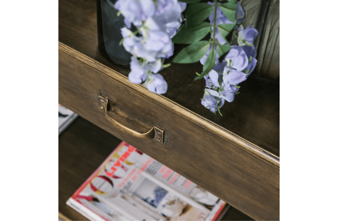 PTMD Metalen sidetable open | 2 lades | Goud