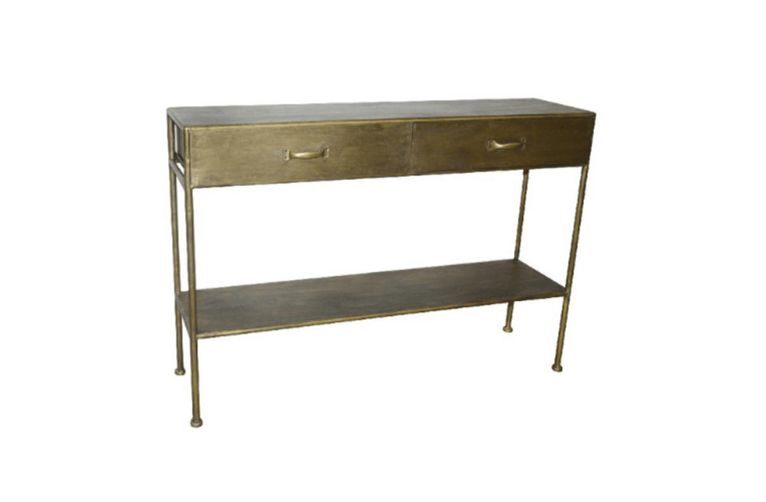 PTMD Metalen sidetable open | 2 lades | Goud