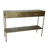 PTMD Metalen sidetable open | 2 lades | Goud