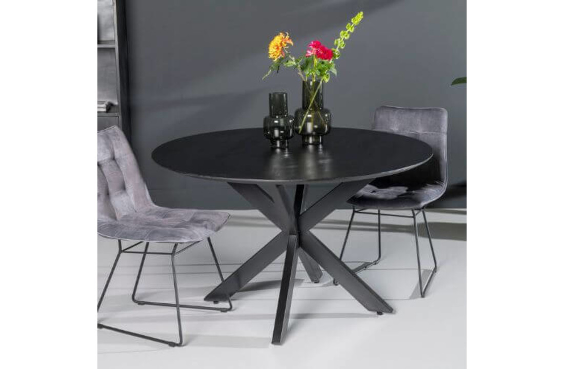 Ronde eettafel Oslo Black Acasia 130 cm