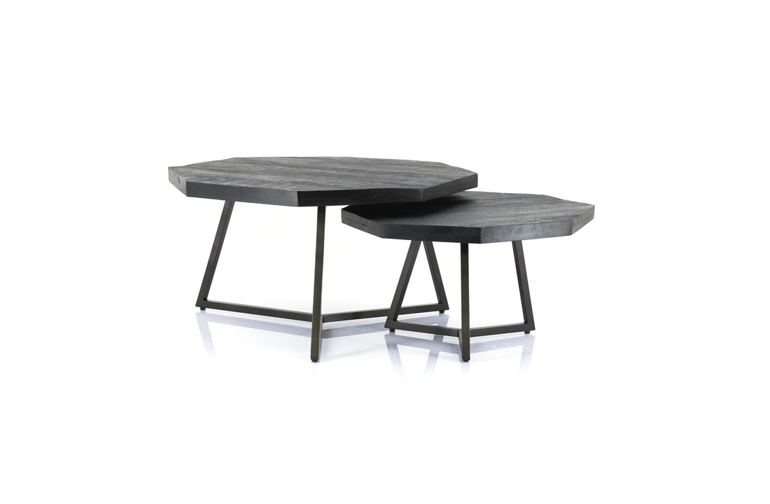 Salontafel set Octagon | Zwart