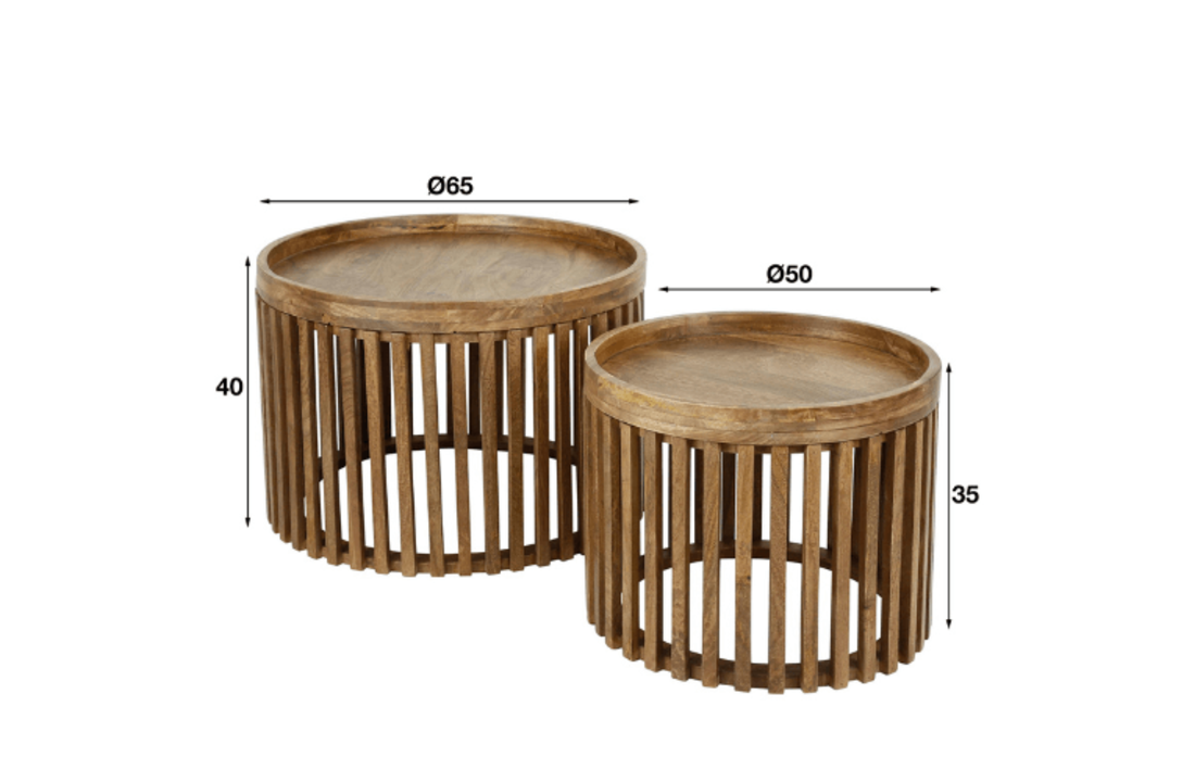 Mangohouten Salontafel Tweak | Set van twee