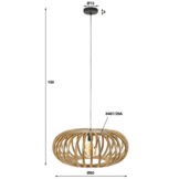Mangohouten hanglamp | Stripes | Ø65 | 1L