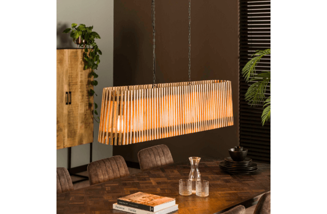 Mangohouten hanglamp Launch |Rechthoekig | 5L