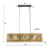 Mangohouten hanglamp Launch |Rechthoekig | 5L