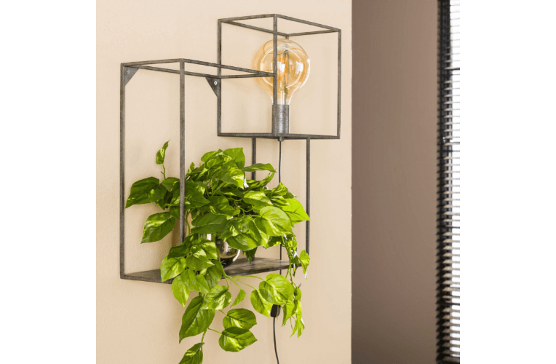 Wandlamp |Cubic S | Oud zilver | 1L