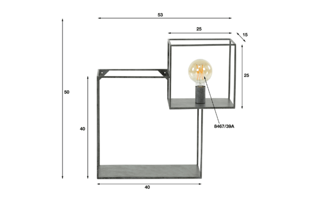 Wandlamp |Cubic S | Oud zilver | 1L