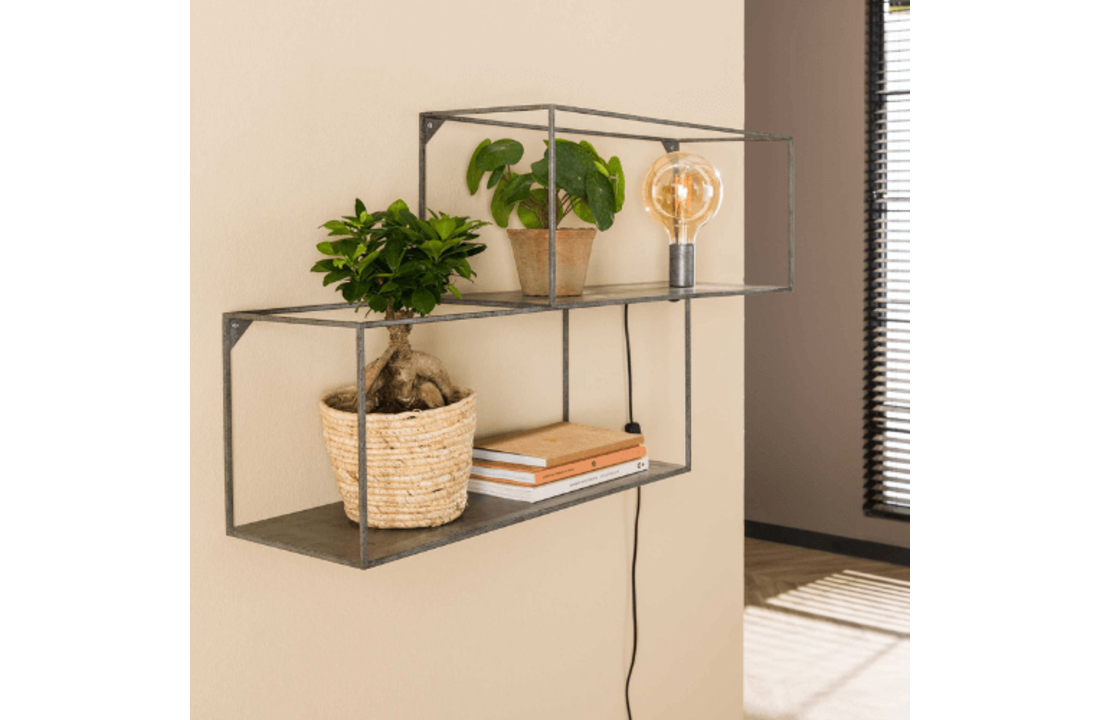 Wandlamp |Cubic L | Oud zilver | 1L
