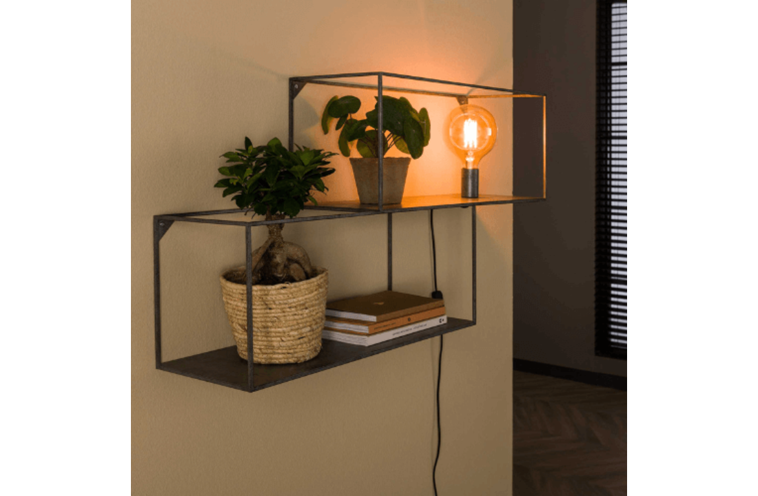 Wandlamp |Cubic L | Oud zilver | 1L
