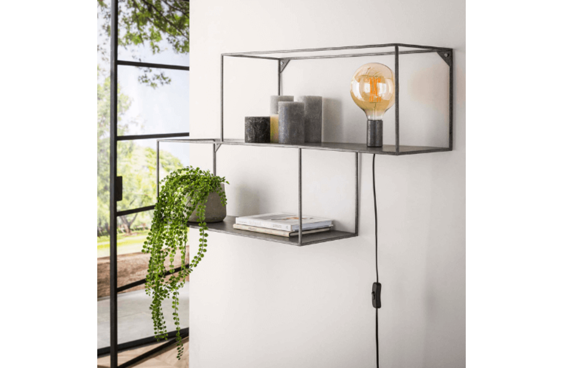 Wandlamp |Cubic L | Oud zilver | 1L