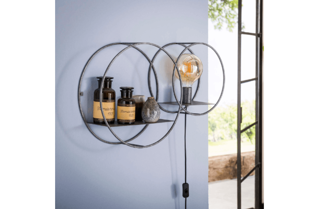Wandlamp | Rond L | Oud zilver | 1L