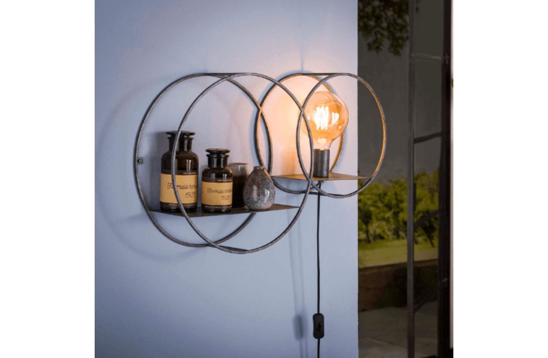 Wandlamp | Rond L | Oud zilver | 1L