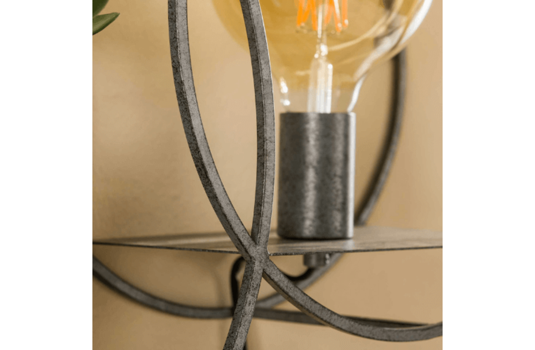 Wandlamp | Rond L | Oud zilver | 1L