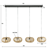 Mangohouten hanglamp | Stripes | 4L