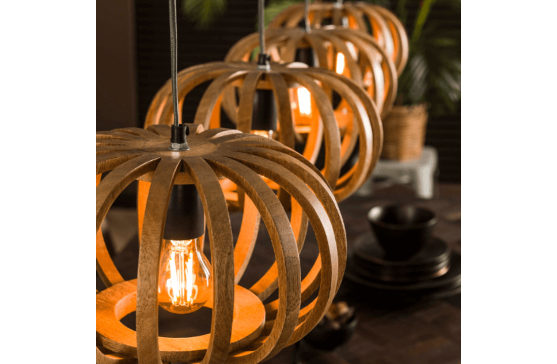 Mangohouten hanglamp | Stripes | 4L
