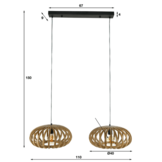 Mangohouten hanglamp | Stripes | 2L
