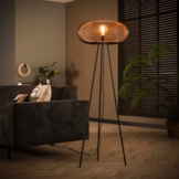 Vloerlamp Copper twist | Zwart nikkel