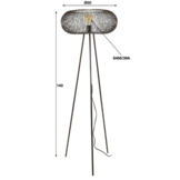 Vloerlamp Copper twist | Zwart nikkel