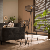 Vloerlamp Copper twist | Zwart nikkel